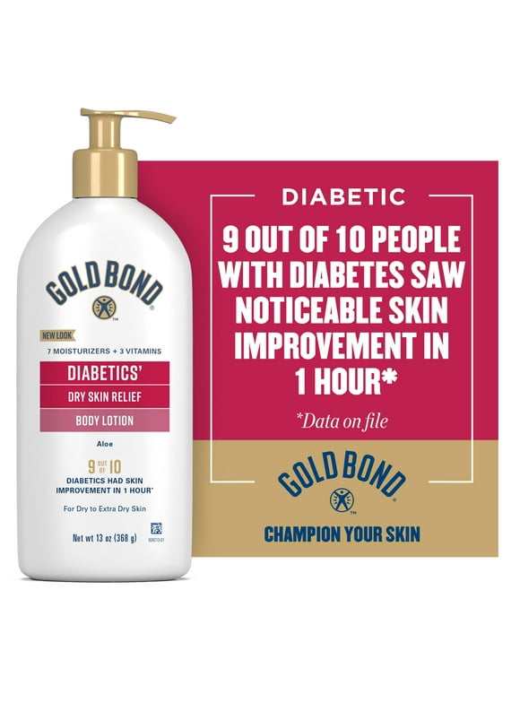 Gold Bond Diabetics Hand Moisturizer and Body Lotion Cream for Dry to Extra Dry Skin, 13 oz, As Seen on TikTok