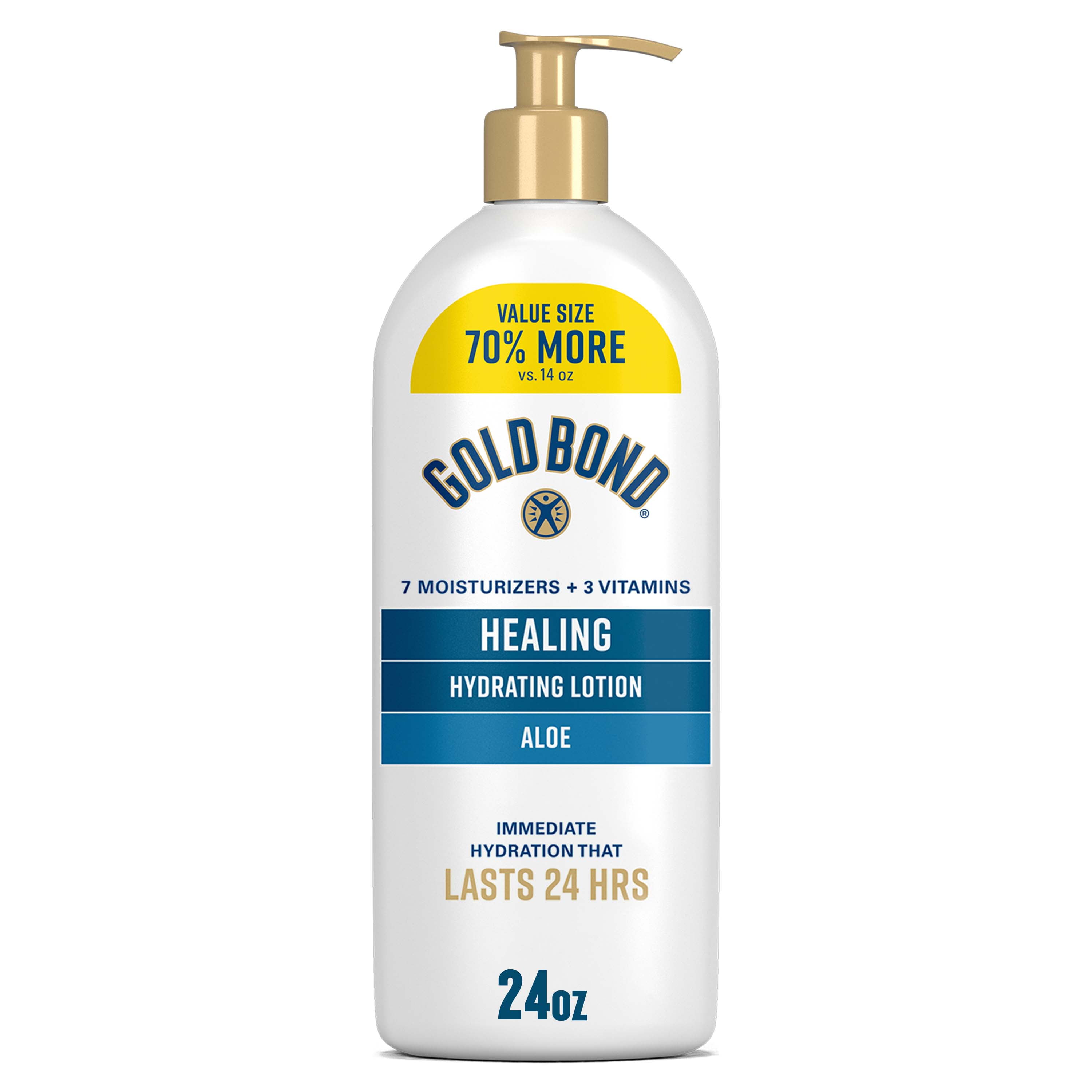 Gold Bond Healing Hydrating Hand and Body Lotion & Cream for Dry Skin with Aloe, Value Size 24 oz.