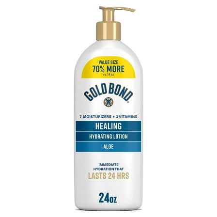 Gold Bond Healing Hydrating Body Lotion, Dry Skin Moisturizer with Aloe, 24 oz