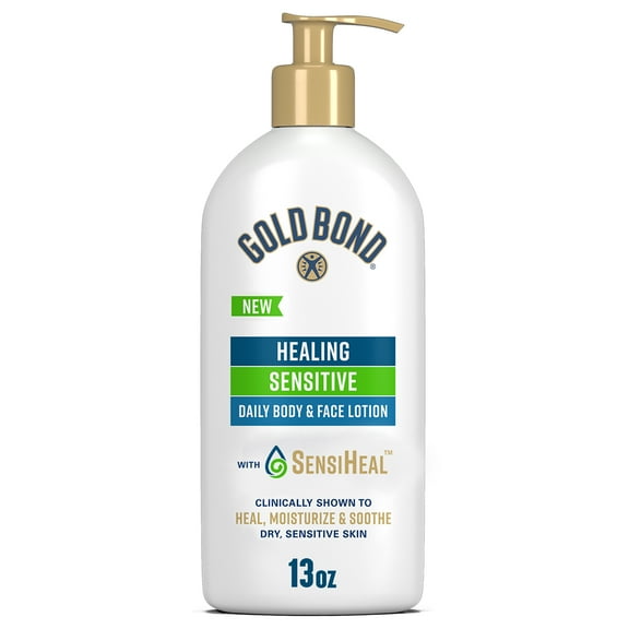 Gold Bond Healing Sensitive Daily Body & Face Lotion for Dry, Sensitive Skin, 13 oz.