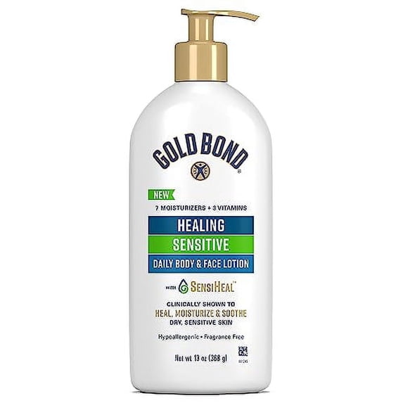 Gold Bond Healing Sensitive .. Daily Body & Face .. Lotion for Dry, Sensitive .. Skin, 13 oz.