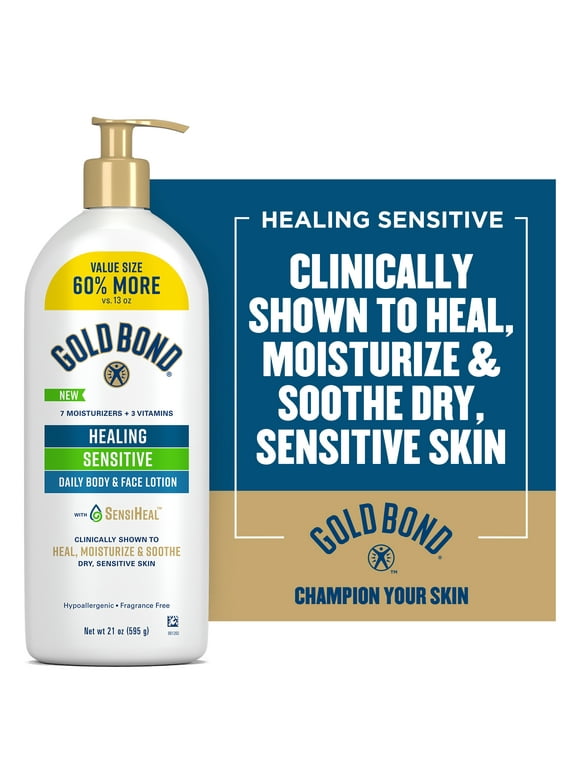 Gold Bond Healing Sensitive Skin Hand and Body Lotion & Cream for Dry, Sensitive Skin Value Size 21oz, As Seen on TikTok