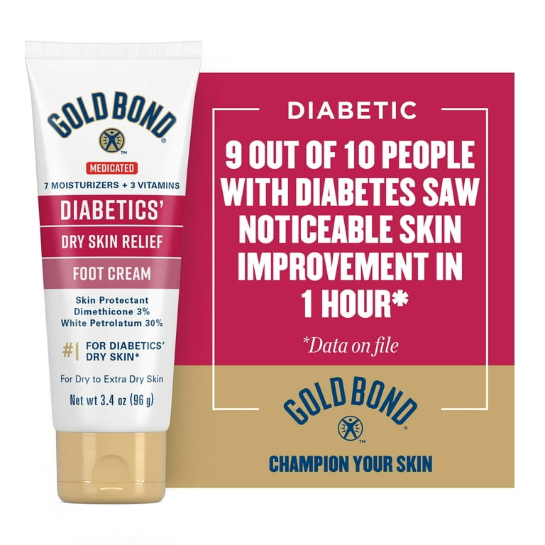 Pub Ubarmhjertig komponent Gold Bond Medicated Diabetic Foot Lotion & Cream for Relieving Extra Dry  Skin 3.4oz - Walmart.com
