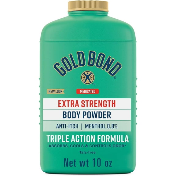 Gold Bond Medicated Talc-Free Extra Strength Body Powder, 10 oz., for Cooling, Absorbing Itch Relief