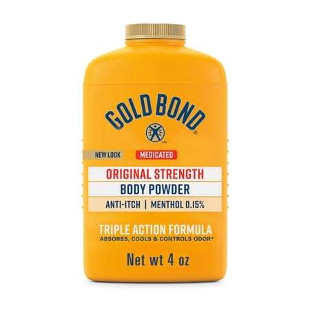 Gold Bond Medicated Original Strength Body Powder, 4 oz., Talc-Free, Anti-Itch, Absorbs and Cools