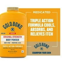 Gold Bond Medicated Triple Action Body Powder with Menthol, Anti Chafing, Talc-Free, 10 oz