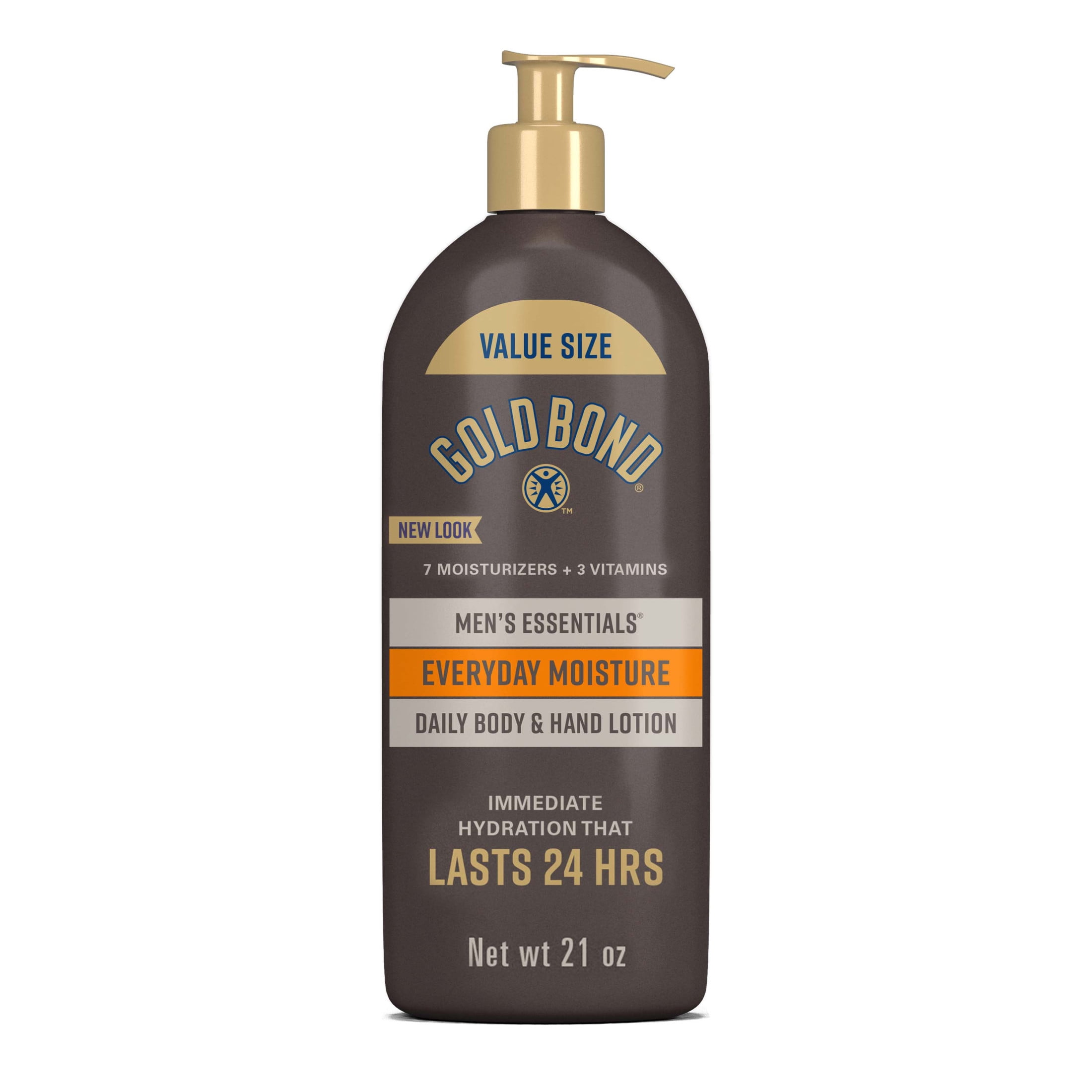 Gold Bond Men's Essentials Everyday Moisture Daily Body and Hand Lotion, 21 oz., With Vitamin C