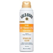 Gold Bond No Mess Clear Body Powder Spray, 7 oz., Absorbs Sweat