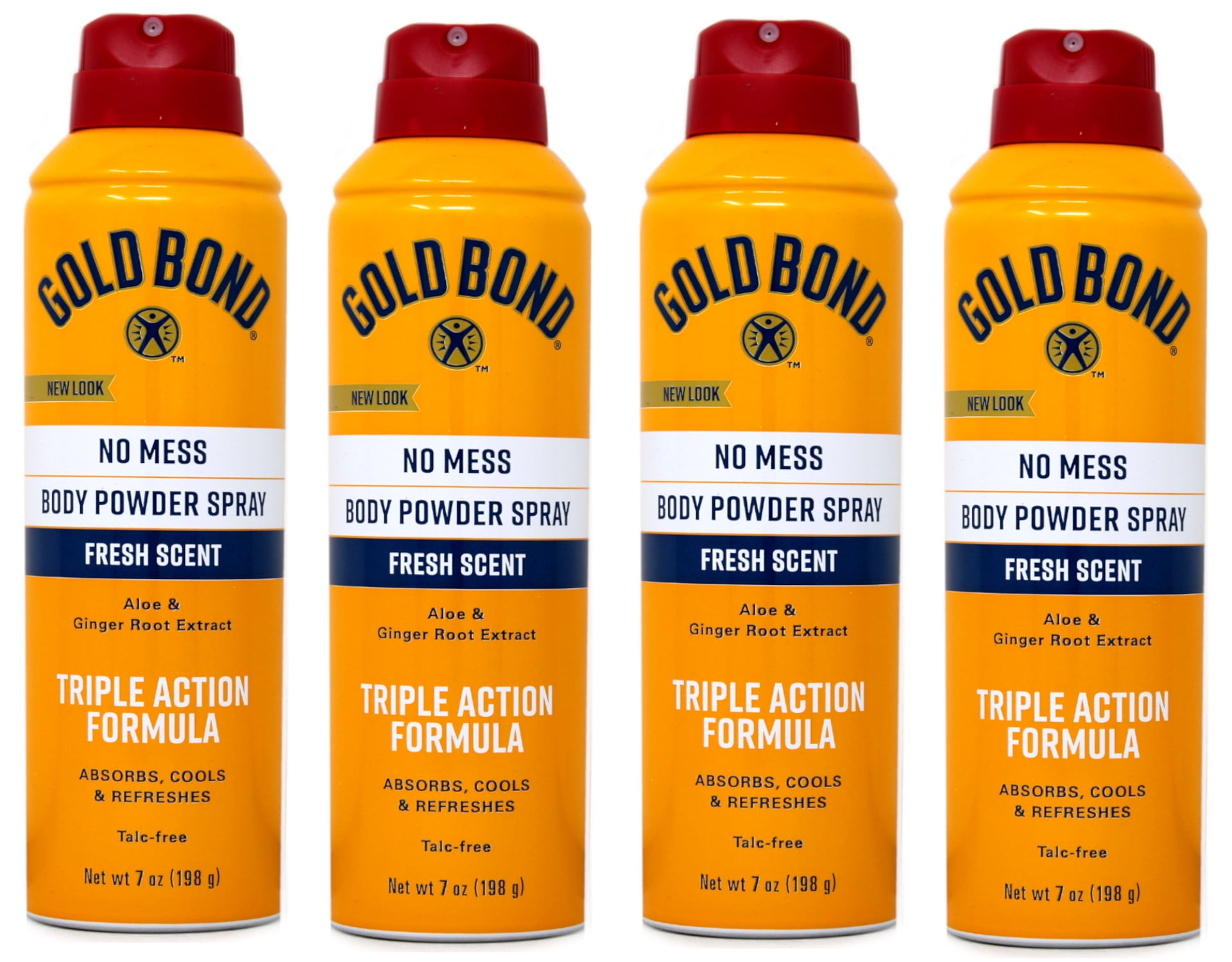 Gold Bond No Mess Powder Spray, Fresh Scent with Aloe 7 oz (Pack of 4 ...