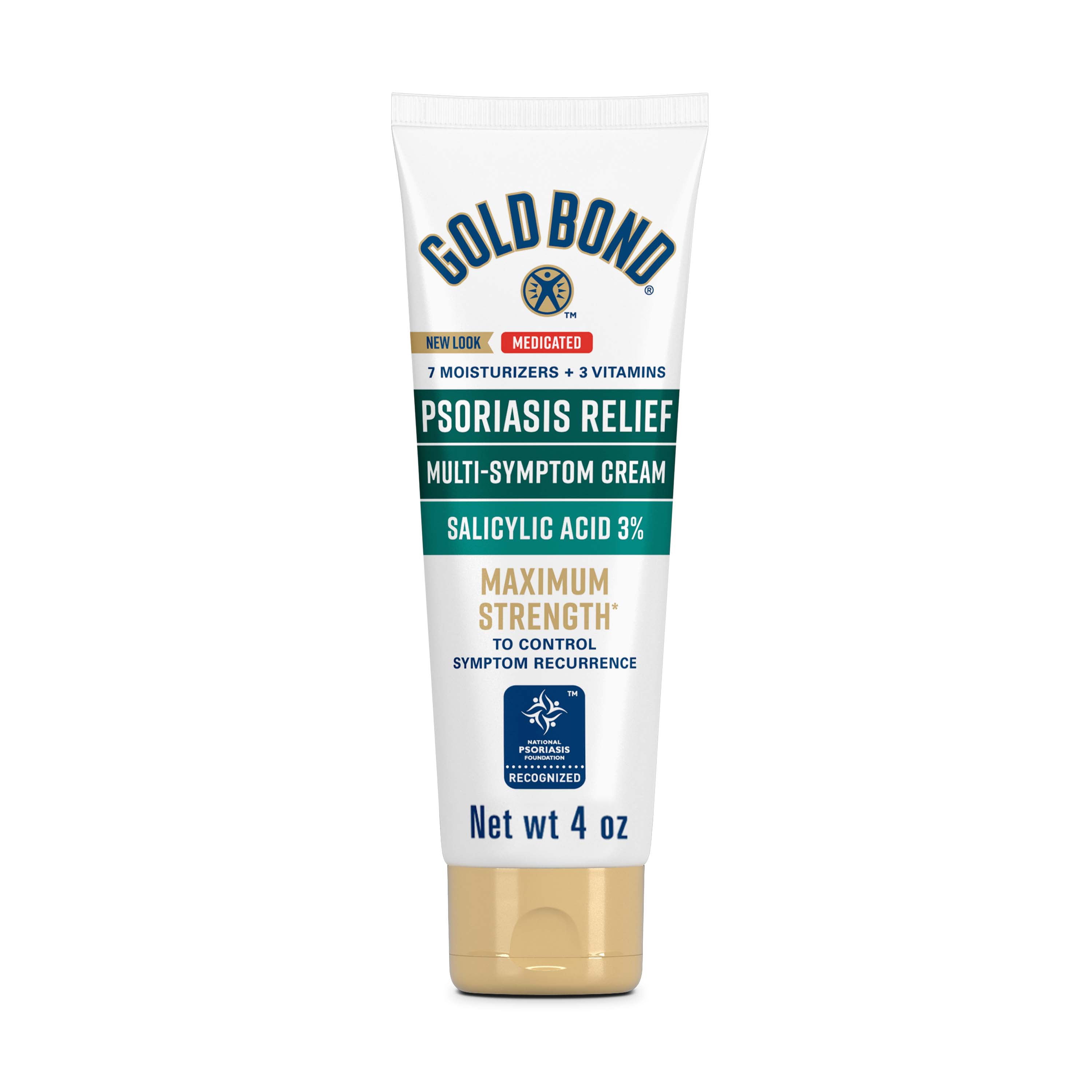 Gold Bond Psoriasis Multi-Symptom Relief Hand and Body Lotion & Cream for Itchy, Dry Skin with 3% Salicylic Acid, 4 oz.