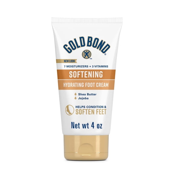 Gold Bond Softening Foot Cream, 4 oz., Foot Lotion with Shea Butter to Soften Rough & Dry Feet