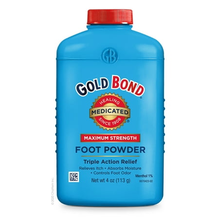 Gold Bond Talc-Free Foot Powder, Medicated Maximum Strength, 4 oz