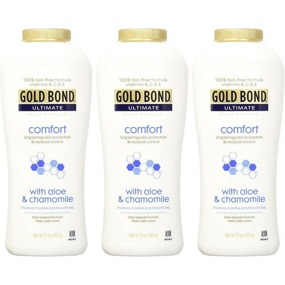 Gold Bond Ultimate Comfort Body Powder 10 Oz, Talc Free (Pack of 3)
