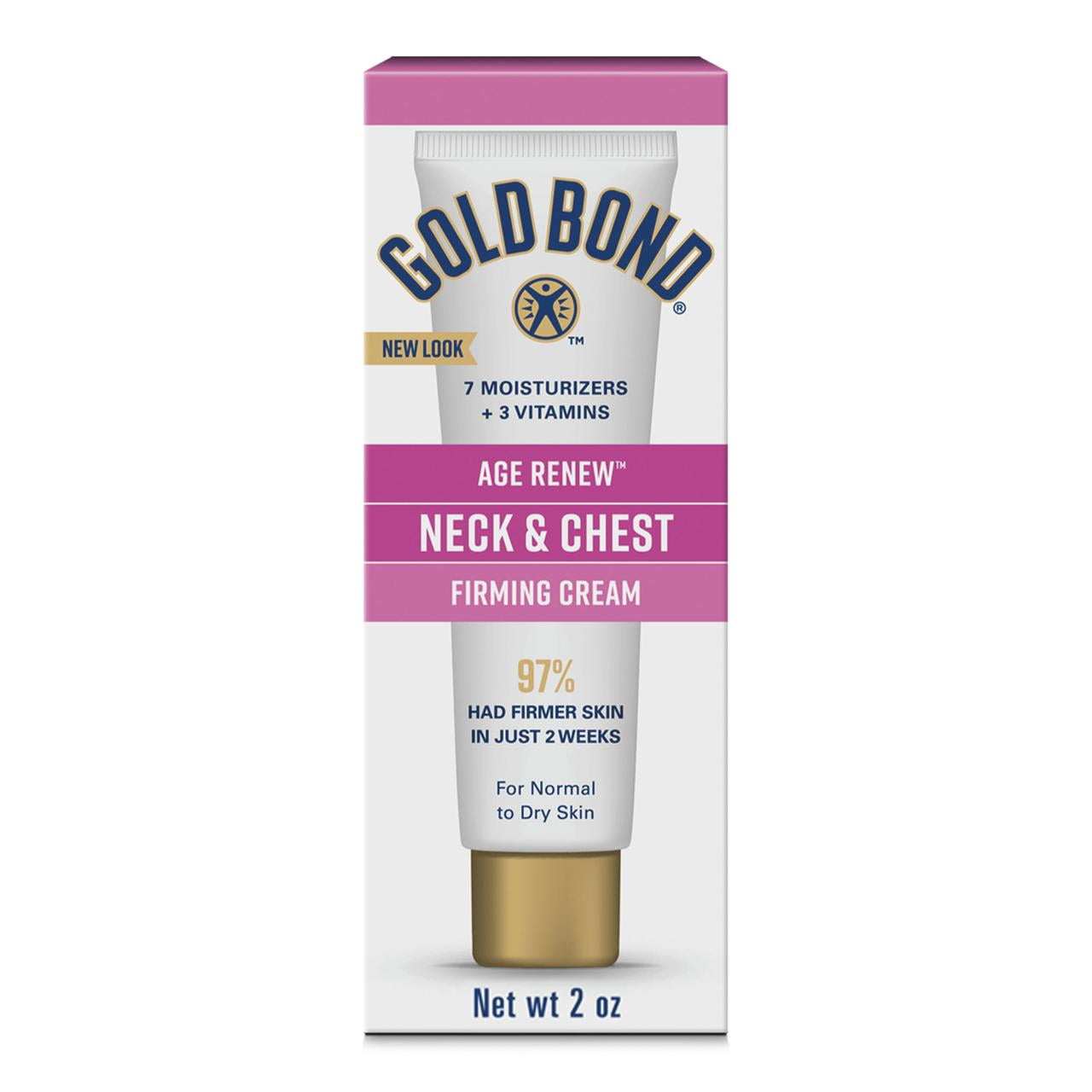 GOLD BOND ULTIMATE Gold Bond Age Renew Neck and Chest Moisturizer, Hand Lotion, and Face Cream for Firmer Skin, 2 oz