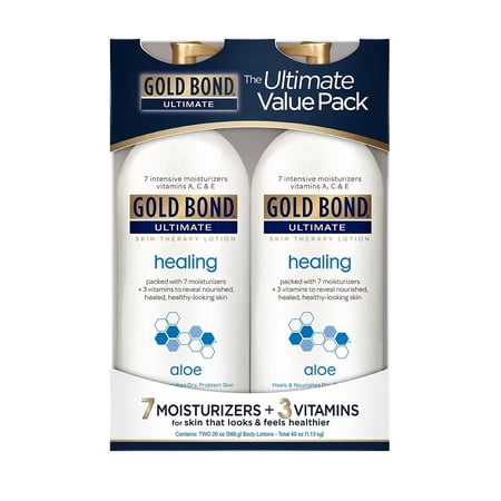 2 Pack - Gold Bond Ultimate Skin Therapy Lotion Healing with Aloe 20 oz Each