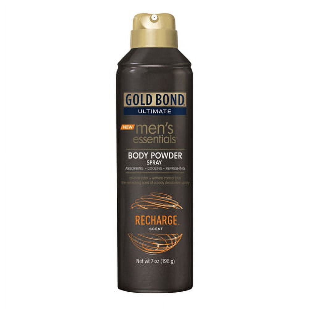 Gold Bond Ultimate Mens Essentials Body Powder Spray, Rechrge Scent, 7