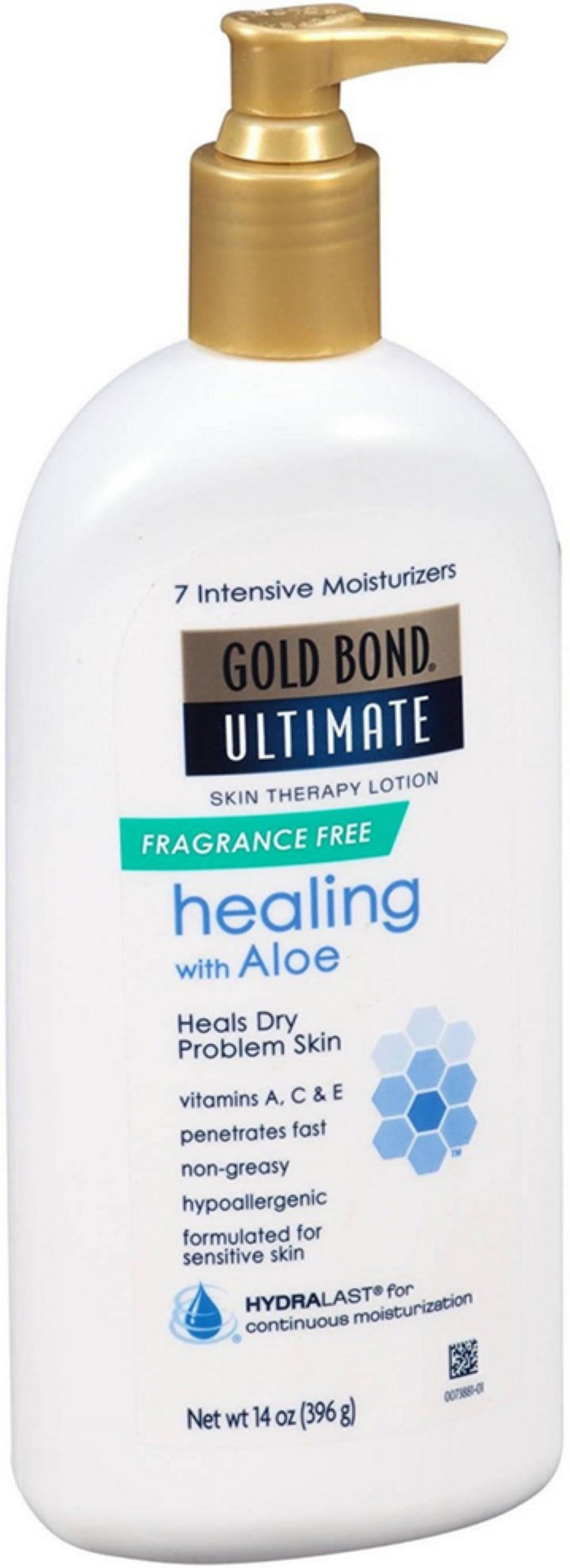 Gold Bond Ultimate Skin Therapy Lotion Healing with Aloe, Fragrance Free 14 oz (Pack of 2)