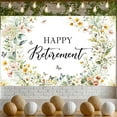 thumbnail image 1 of Gold Border Happy Retirement Banner Green Floral Retirement Party Banner Blue Gold Confetti Watercolor Celebration Banner for Retirement Party Indoor Event Photo Shoot, 1 of 9
