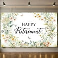 thumbnail image 1 of Gold Border Happy Retirement Banner Green Floral Retirement Party Banner Blue Gold Confetti Watercolor Celebration Banner for Retirement Party Indoor Event Photo Shoot, 1 of 9