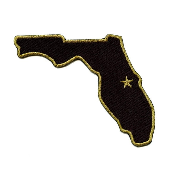 Gold Border State Of Florida Orlando Pride Iron On Patch