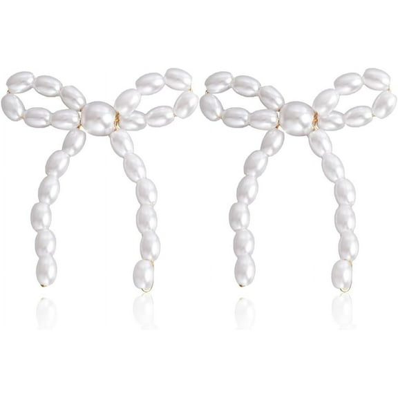 Gold Bow Knot Stud Earrings for Women Pearl Earrings Small Tiny Simple Bow Earrings Jewelry