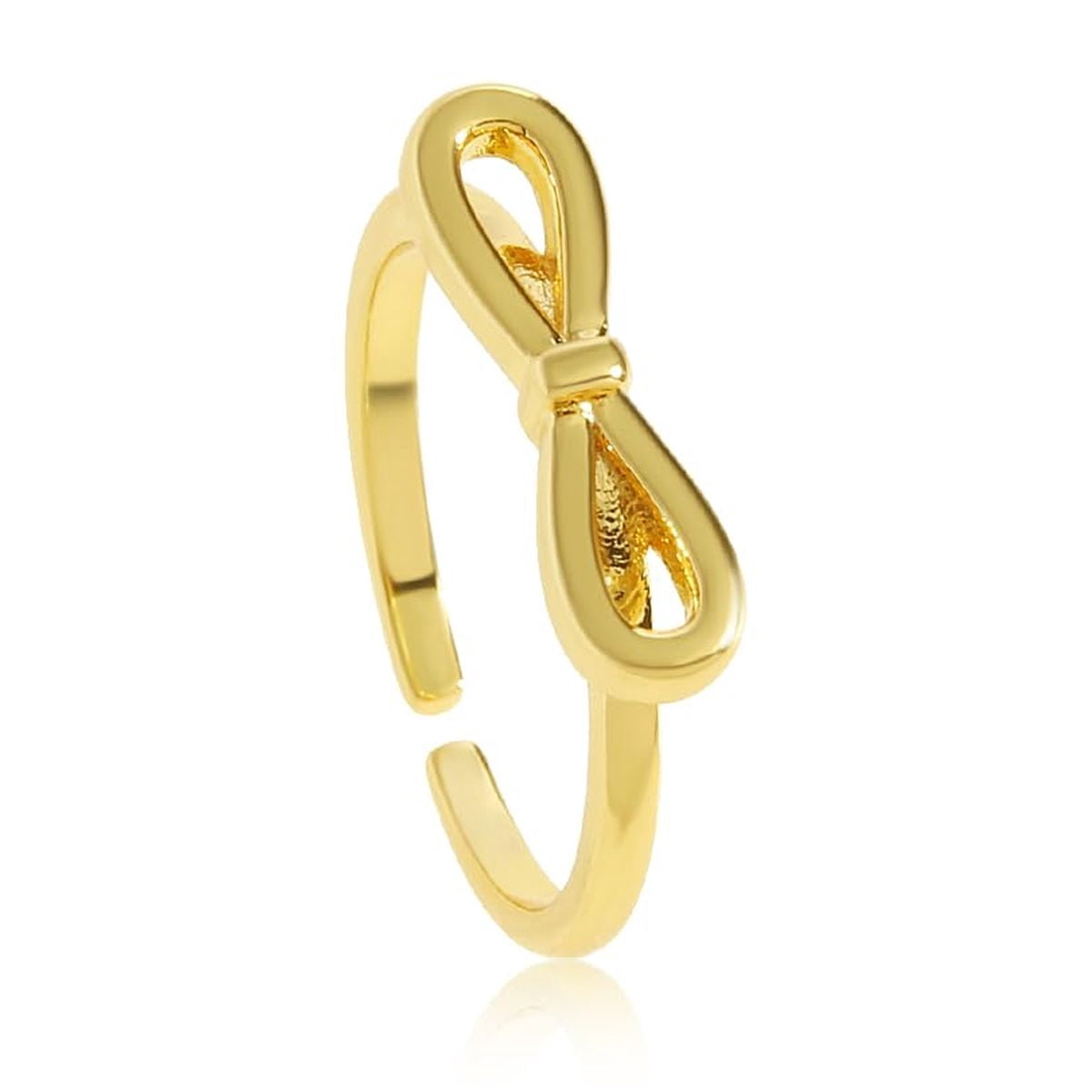 Z ZACHÉ Gold Plated Bow Ring Gold Plated Adjustable Open Ring for