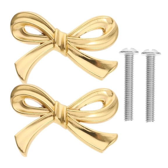 Gold Bows Dresser Handles Metal Knobs Decorative Cupboard Handles Simple Installation for Cabinets in homes Decors