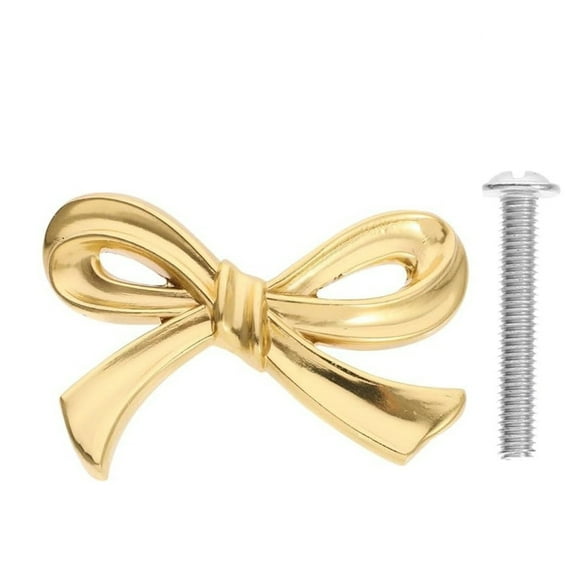 Gold Bows Dresser Handles Metal Knobs Decorative Cupboard Handles Simple Installation for Cabinets in homes Decors