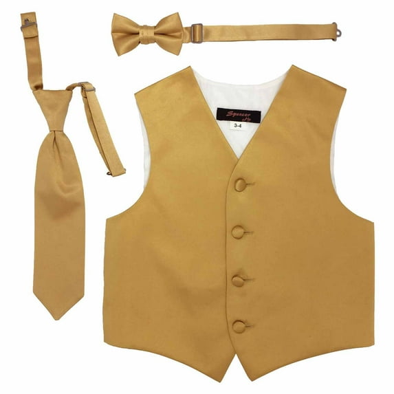 Gold Boys Satin Vest Spencer J - Boys 13-14