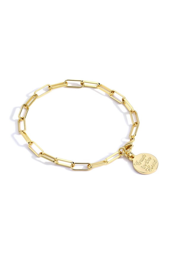 Gold Bracelet For Women 14K Gold Plated Dainty Paperclip Disc Coin Bracelets Simple Boho Minimalist Stacking Layered Link Jewelry Gift