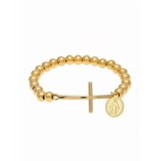 Gold Bracelet With Cross And Miraculous Medal Charm