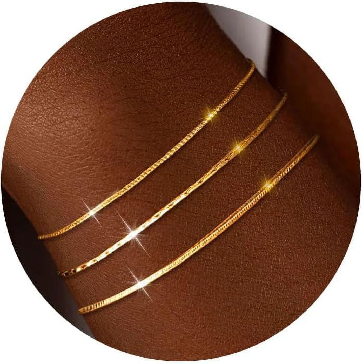 Gold Bracelet Set For Women - 5 Piece Dainty Stack Bracelets 14K Gold Plated Adjustable Chain Set, Hypoallergenic
