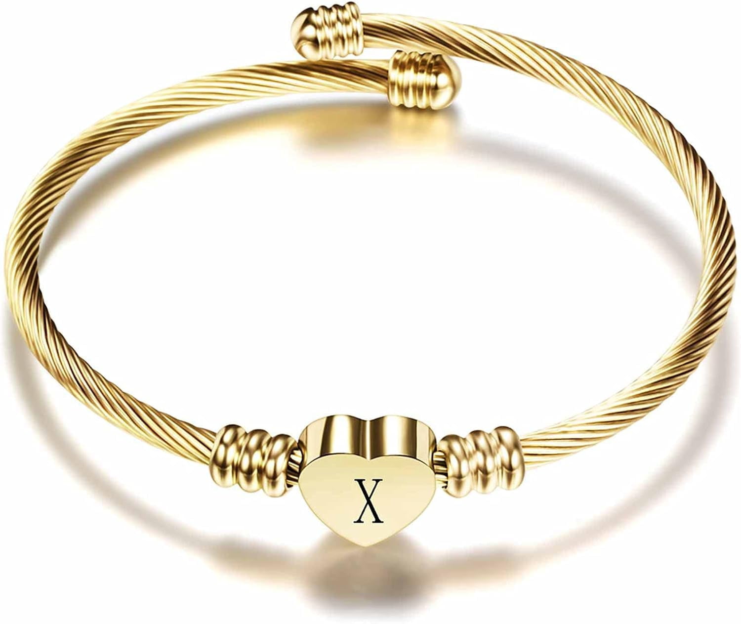 POFO Gold Bracelets For Girls-A To Z Stainless Steel Heart Initial Girl Jewellery, Birthday Gifts For Girls[H1218]