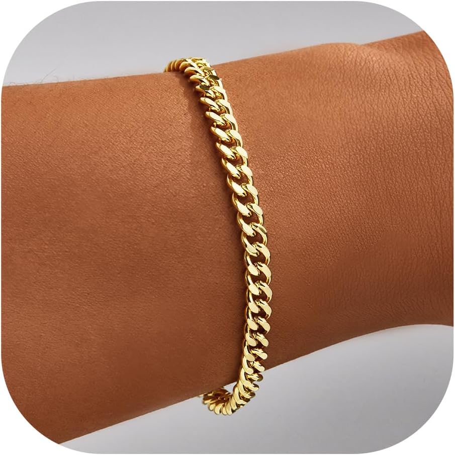 Gold Bracelets For Women Trendy, Dainty 14K Gold Plated Bracelet Set
