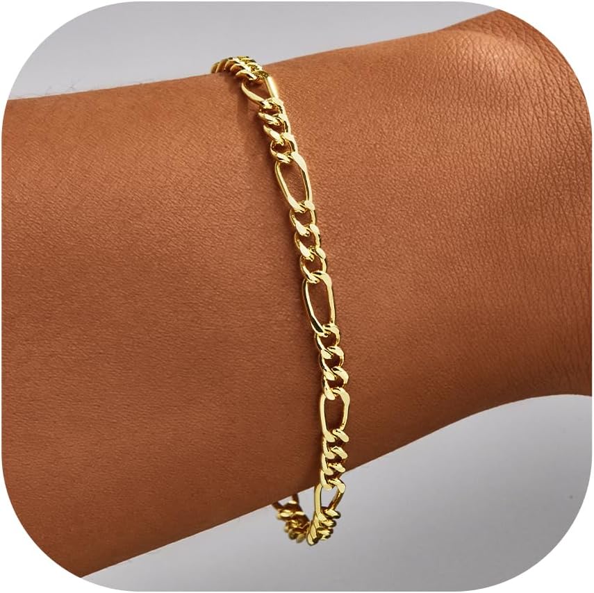 Gold Bracelets For Women Trendy, Dainty 14K Gold Plated Bracelet Set