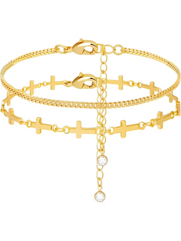 Gold Bracelets Set for Women Stack, Dainty Thick Bracelets Stack for Women Trendy, Simple Thin Gold Plated Cuff Stackable Bracelets With Beaded Cuban Paperclip Snake Rope Bangle Hand Chain Jewelry