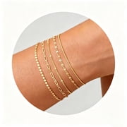 Golden Bracelets for Women,Adjustable Elegant Bracelet, Trendy Minimalist Dainty Stackable Layered Bracelet Halloween Christmas Jewelry Gift