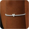 thumbnail image 1 of Gold Bracelets for Women, 14K Gold Plated Heart Letter Beaded Bracelets Gold Initial Stretch Bead Bracelet Gold Jewelry Gifts, 1 of 7