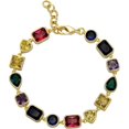 thumbnail image 1 of Gold Bracelets for Women Cubic Zirconia Classic Tennis Bracelet 14K Gold Plated Mens Rainbow Diamond Birthstone Bracelet, 1 of 8