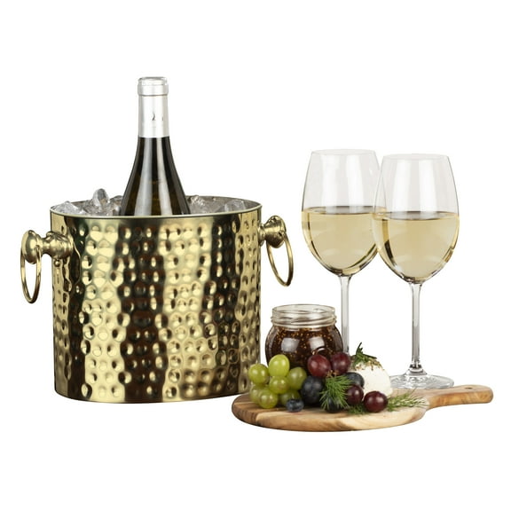 Gold-Brass Artisan Handcrafted 1-Bottle Wine & Champagne Chiller
