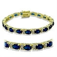 thumbnail image 1 of Gold Brass Bracelet with Synthetic Spinel in Sapphire for Women Sapphire Stone Color Style 415504 Size 7, 1 of 1