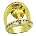 thumbnail image 1 of Gold Brass Ring with AAA Grade CZ in Topaz for Women Topaz Stone Color Style LOA849 Size 6, 1 of 2