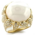 thumbnail image 1 of Gold Brass Ring with Milky CZ, White - Size 7, 1 of 1