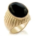 thumbnail image 1 of Gold Brass Ring with Semi-Precious Onyx, Jet - Size 13, 1 of 1