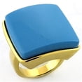 thumbnail image 1 of Gold Brass Ring with Synthetic Acrylic in Sea Blue for Women Sea Blue Stone Color Style LOA704 Size 5, 1 of 1