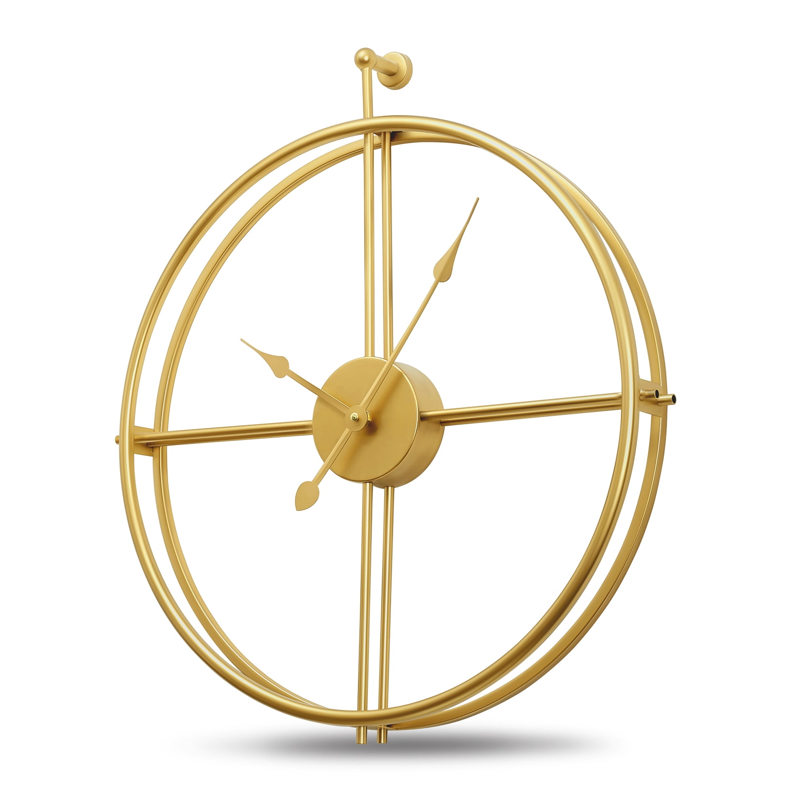 Gold Brass Wall Clock 24 Inch Wall Clocks for Living Room Decor Mordern Decorative Clock Minimalism Non Ticking Battery Operated Metal Clock for Living Room Kitchen and Office