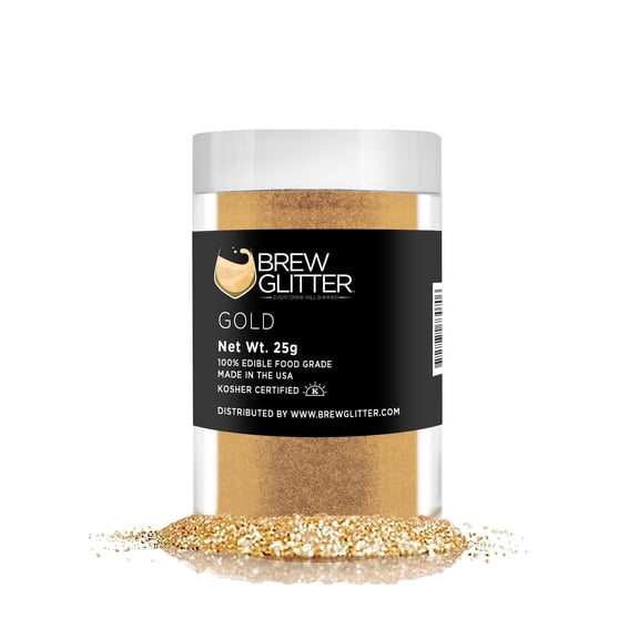 Brew Glitter - Gold Edible Drink Glitter - Bold Sparkle, Beverage-Safe, 25g
