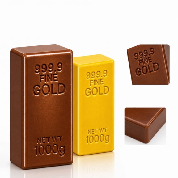 Gold Brick Squishy Stress Toy,Slow Rising Novelty Fidget Decompression Toy for Adults, Realistic Simulation, Portable Desk Stress Relief Toy