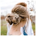 thumbnail image 1 of Gold Bridal Hair Clip,Floral Bridal Hair Comb Barrette Flower Hair pieces for Brides Wedding, 1 of 4