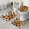 thumbnail image 1 of Gold and Brown Of Leopard Print Bathroom Rugs Sets 3 Piece,Toilet Cover Set,Absorbent Non Slip Bathroom Mats Sets with U-Shaped Contour Rug Toilet Rug Set, 1 of 5